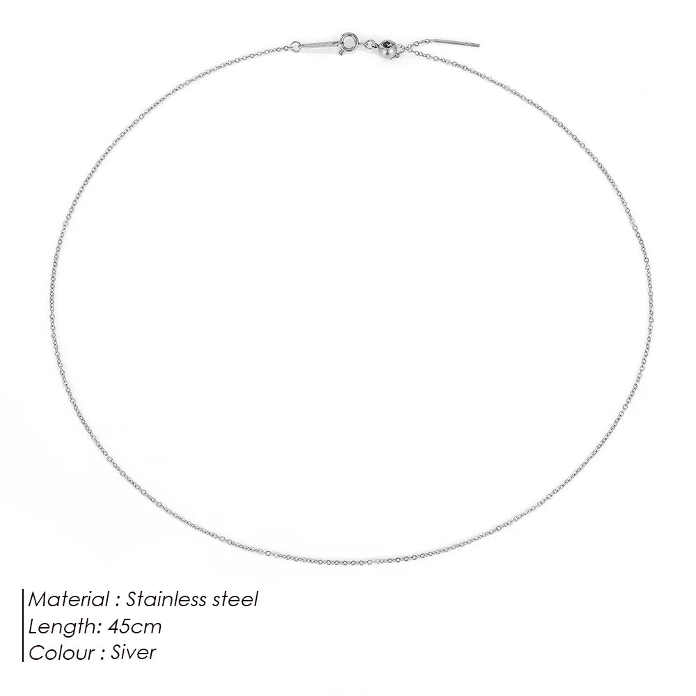 Justerbara Rostfria Stål Halsband | Elegant Lagerhängande Smycke Dam