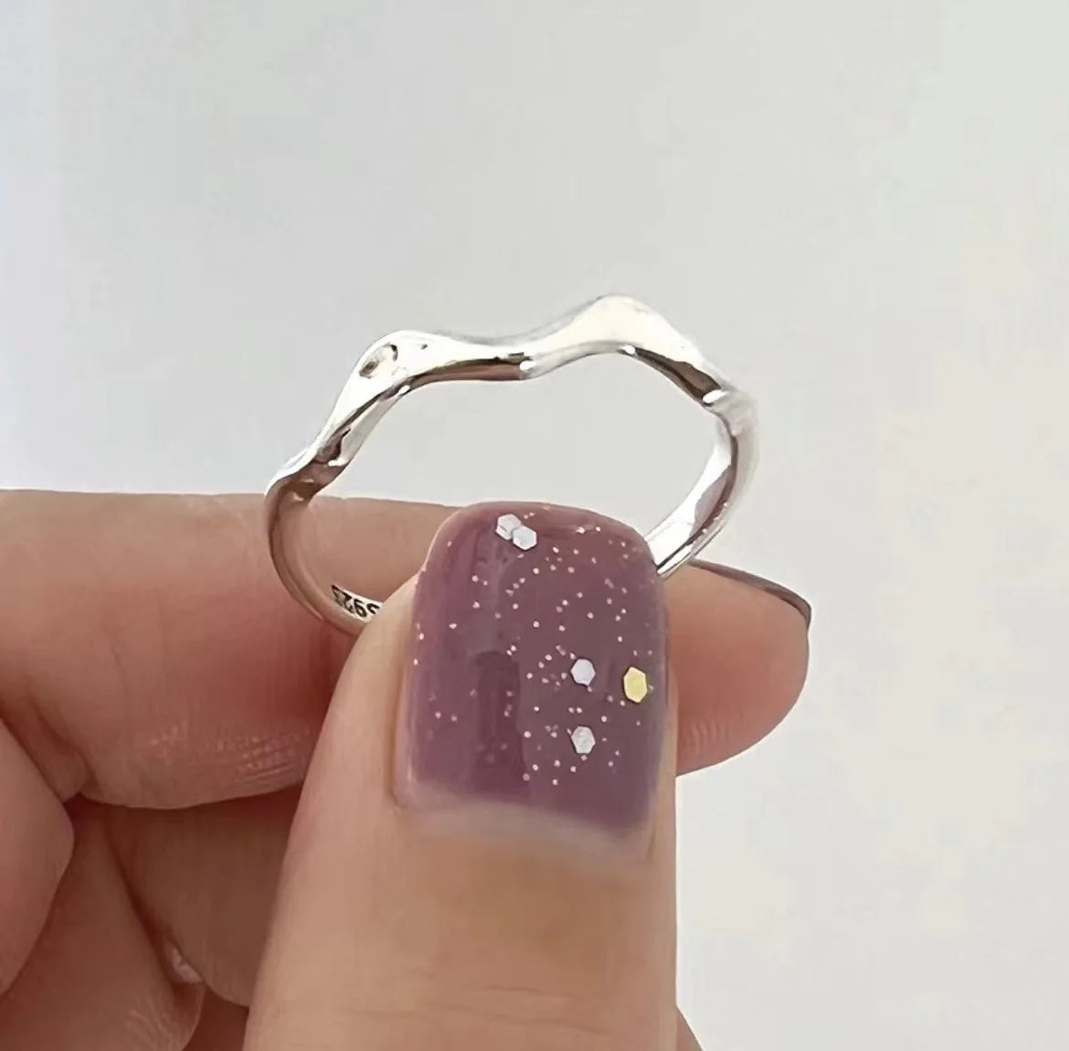 Eleganta 925 Sterling Silver Ringar | Geometrisk Multilager Rund Pärl Design Dam