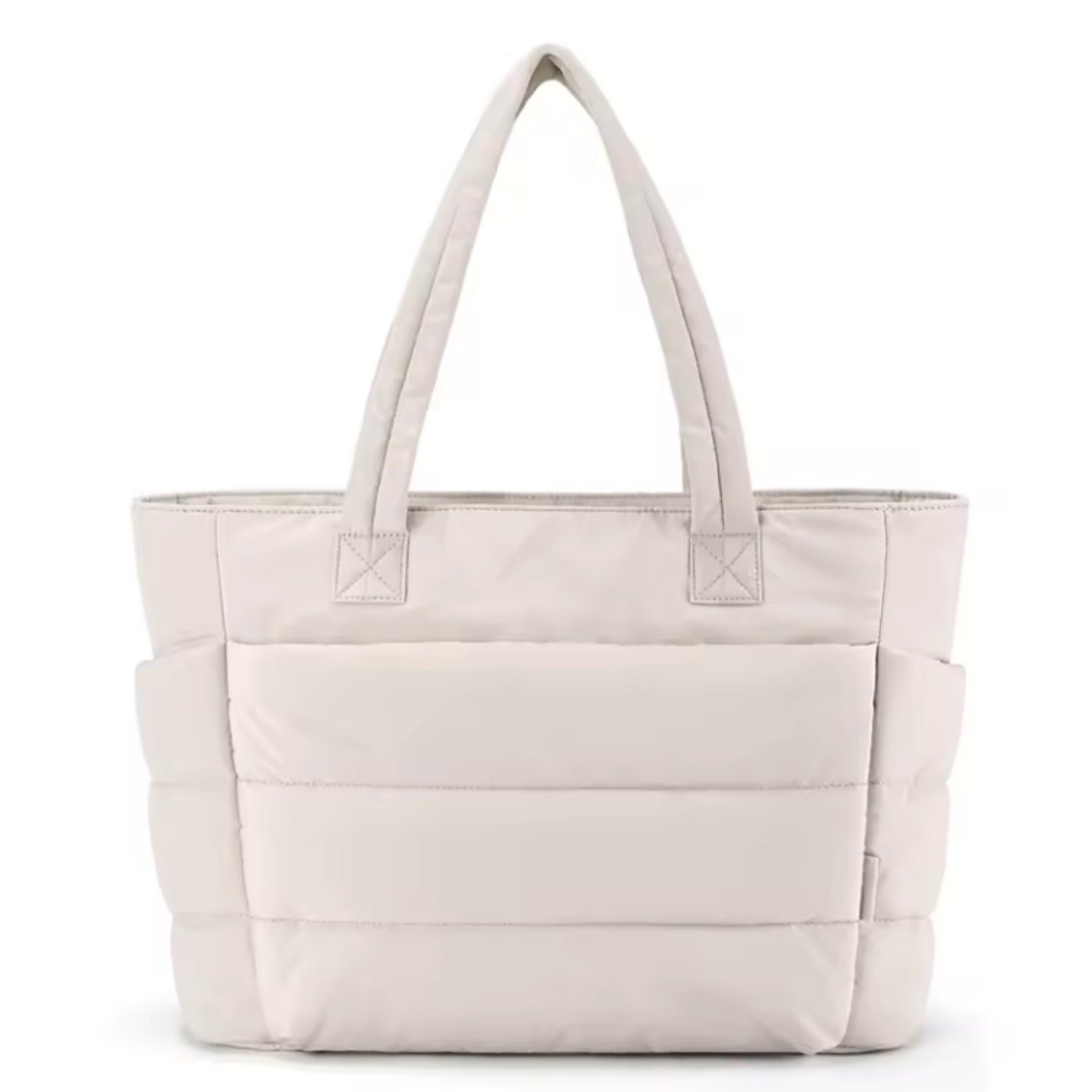 Nylon Tote Bag Dam – Stor Axelväska med Dragkedja – Rymlig Laptopväska för Jobb & Resa