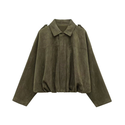 Oversized Mocka Jacka Dam – Vintage Bomberjacka – Långärmad Casual jacka