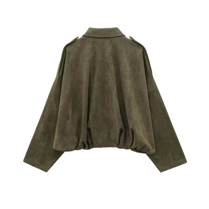 Oversized Mocka Jacka Dam – Vintage Bomberjacka – Långärmad Casual jacka