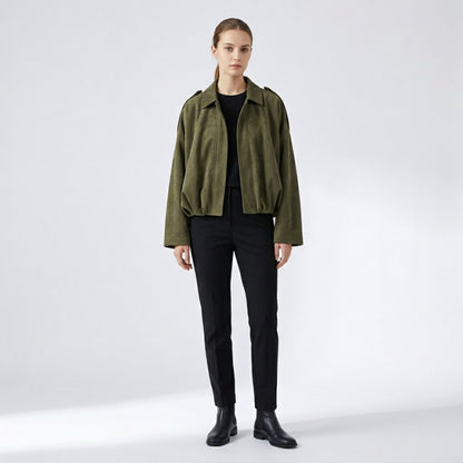 Oversized Mocka Jacka Dam – Vintage Bomberjacka – Långärmad Casual jacka