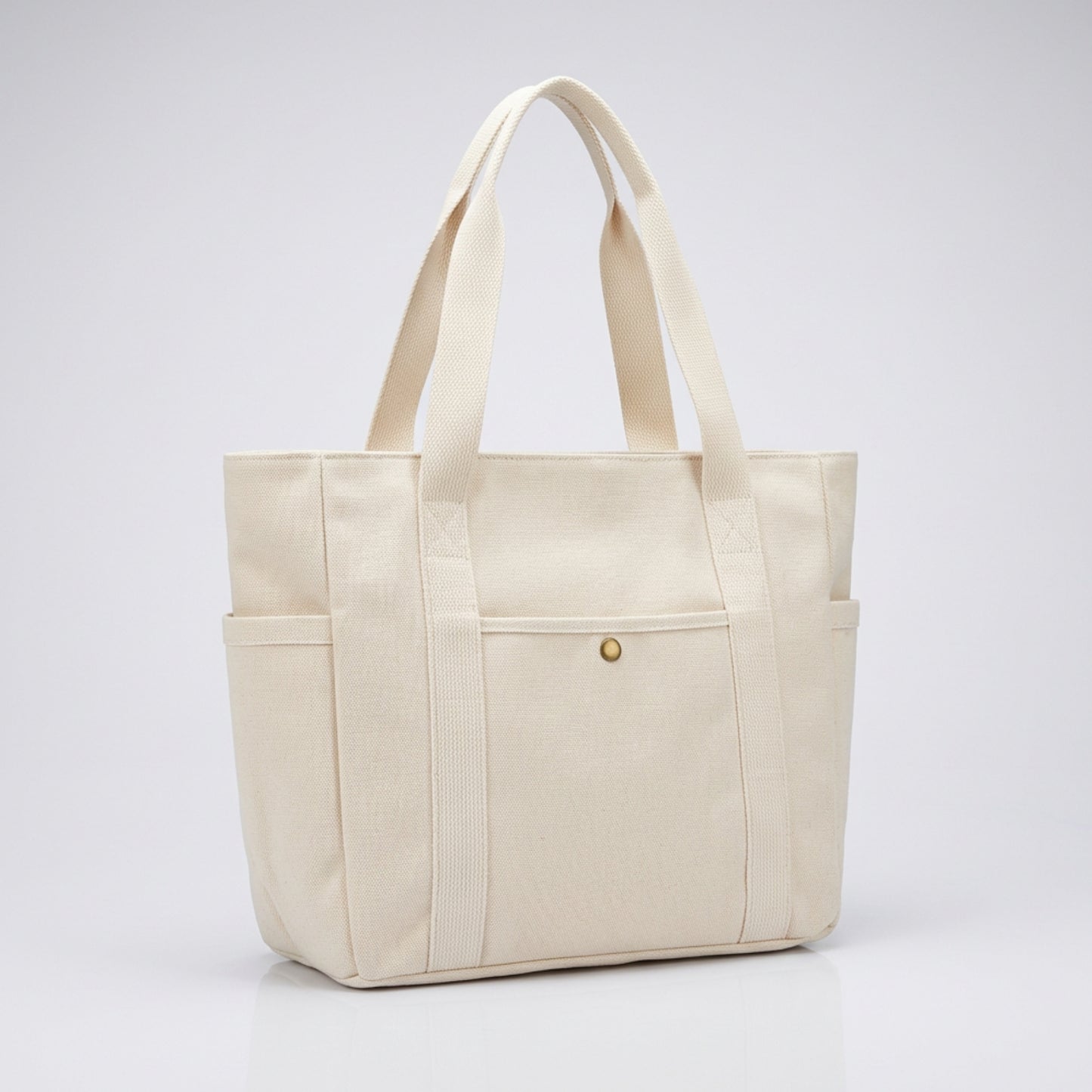 Canvas Tote Bag Dam – Stor Axelväska med Flera Fack – Rymlig Handväska för Vardag & Skola