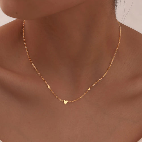 Elegant Mini Hjärta Halsband | Stilrent Rostfritt Stål Smycke Dam