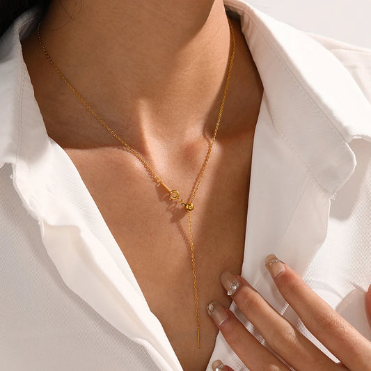Justerbara Rostfria Stål Halsband | Elegant Lagerhängande Smycke Dam