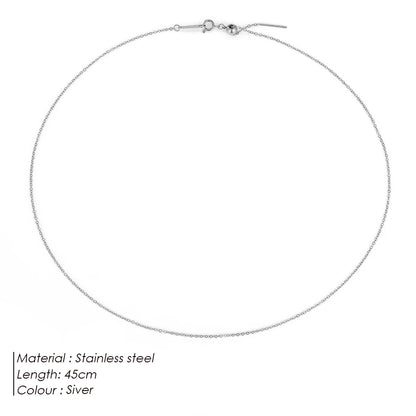 Justerbara Rostfria Stål Halsband | Elegant Lagerhängande Smycke Dam