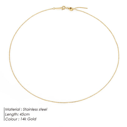 Justerbara Rostfria Stål Halsband | Elegant Lagerhängande Smycke Dam