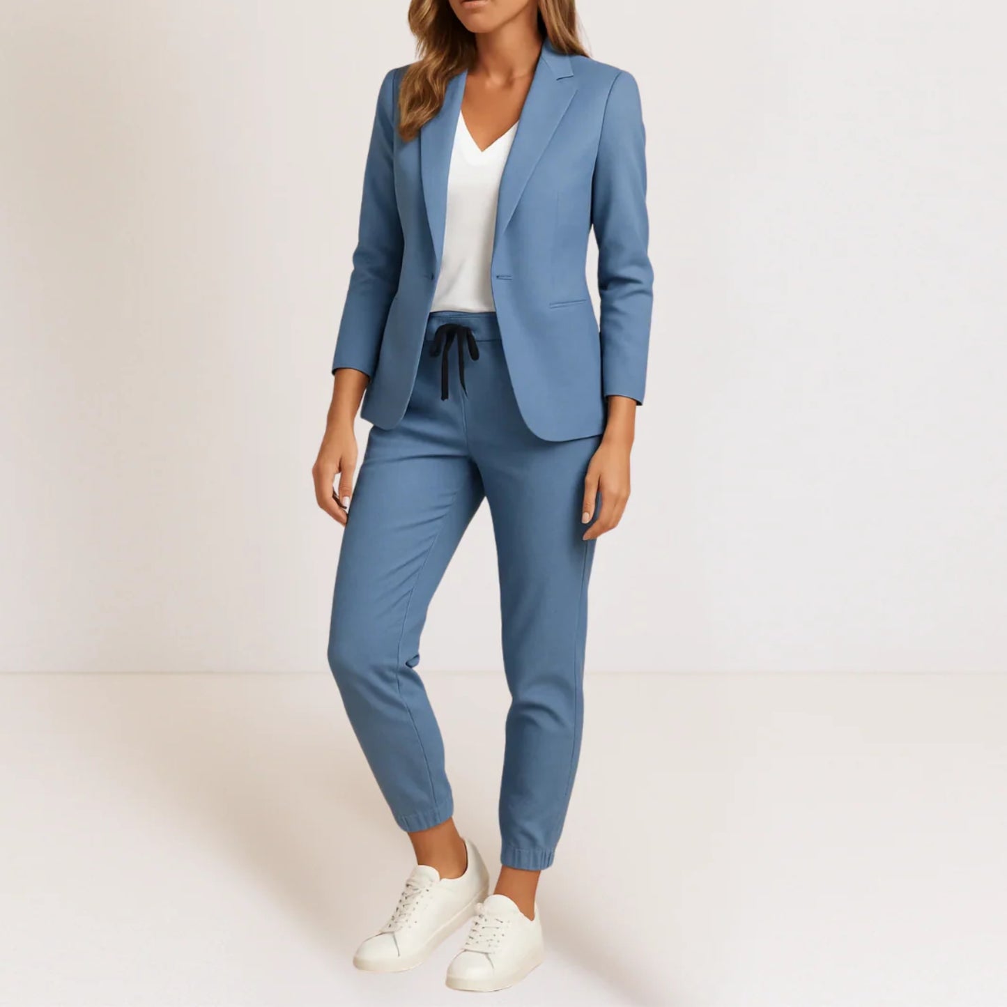 Dam Blazer & Byxset – Elegant Tvådelad Kostym för Kontor