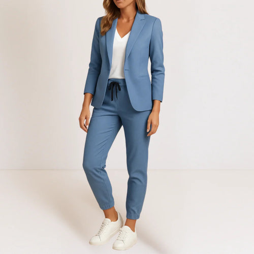 Dam Blazer & Byxset – Elegant Tvådelad Kostym för Kontor