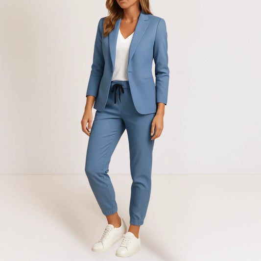 Dam Blazer & Byxset – Elegant Tvådelad Kostym för Kontor