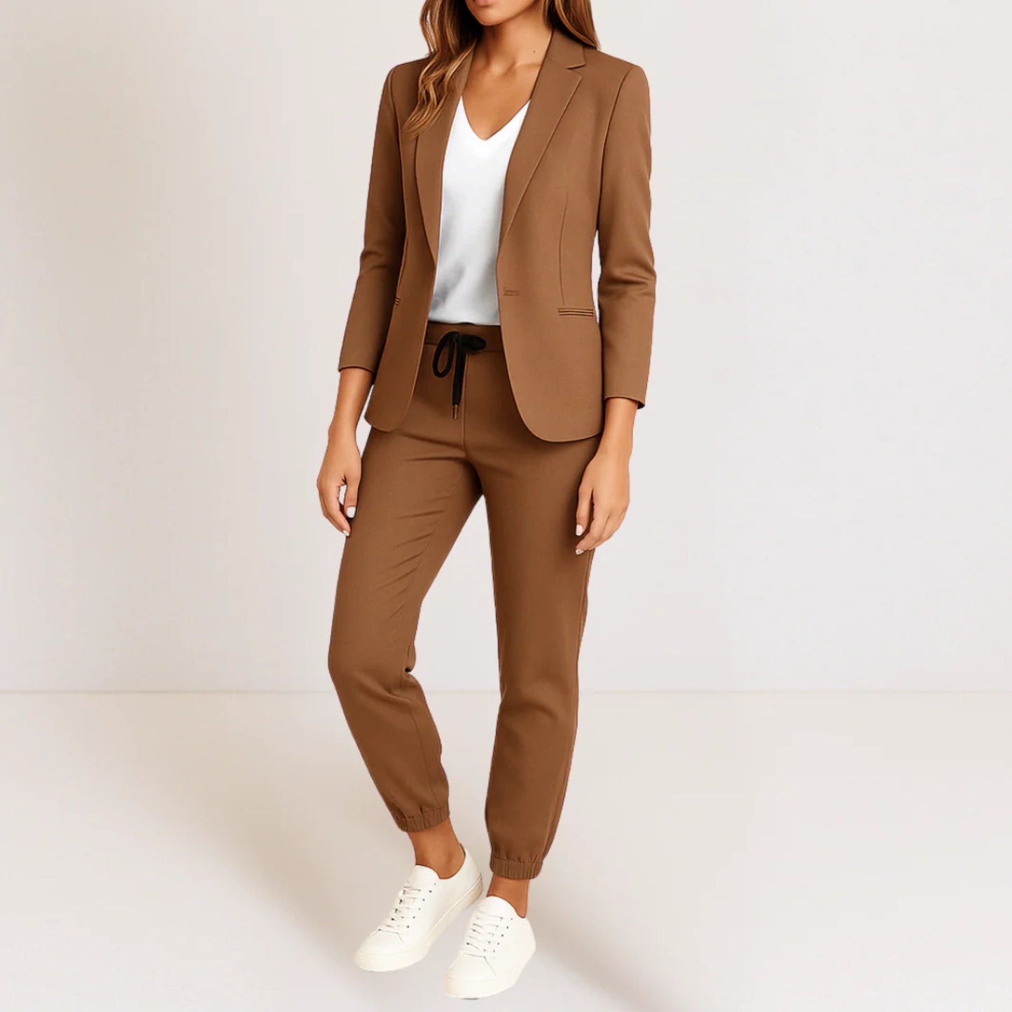 Dam Blazer & Byxset – Elegant Tvådelad Kostym för Kontor