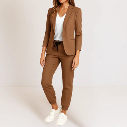 Dam Blazer & Byxset – Elegant Tvådelad Kostym för Kontor