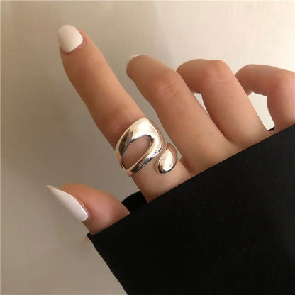 Eleganta 925 Sterling Silver Ringar | Geometrisk Multilager Rund Pärl Design Dam