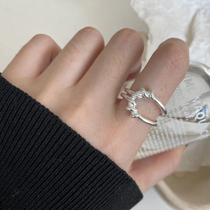 Eleganta 925 Sterling Silver Ringar | Geometrisk Multilager Rund Pärl Design Dam