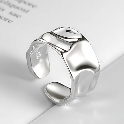 Eleganta 925 Sterling Silver Ringar | Geometrisk Multilager Rund Pärl Design Dam