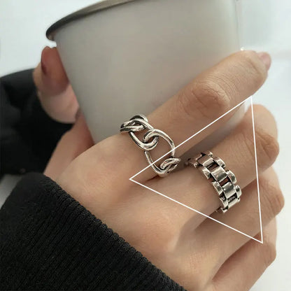 Eleganta 925 Sterling Silver Ringar | Geometrisk Multilager Rund Pärl Design Dam