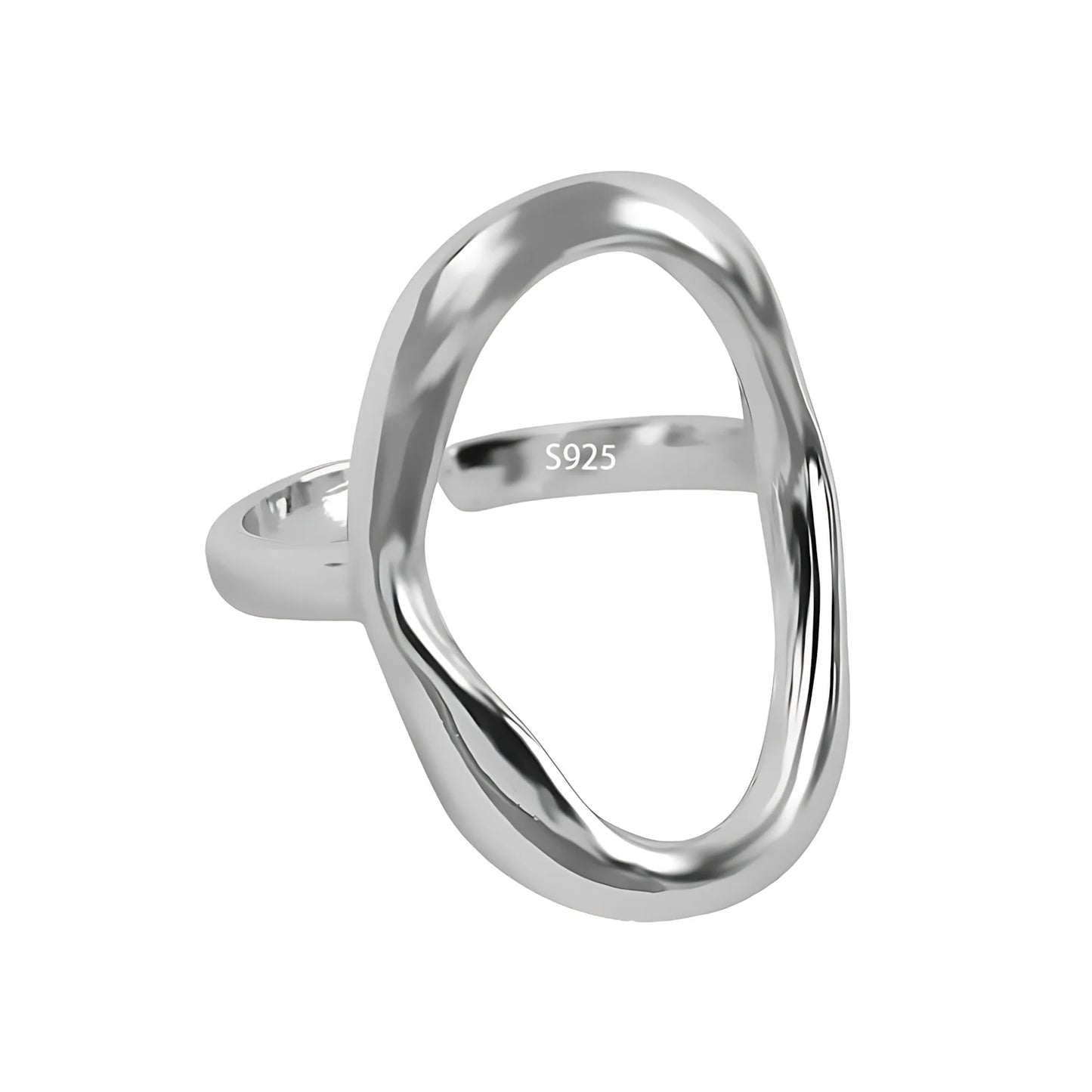 Eleganta 925 Sterling Silver Ringar | Geometrisk Multilager Rund Pärl Design Dam