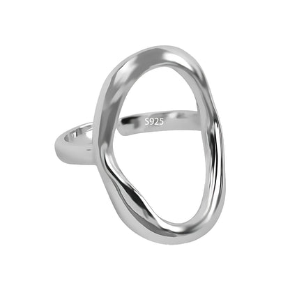 Eleganta 925 Sterling Silver Ringar | Geometrisk Multilager Rund Pärl Design Dam