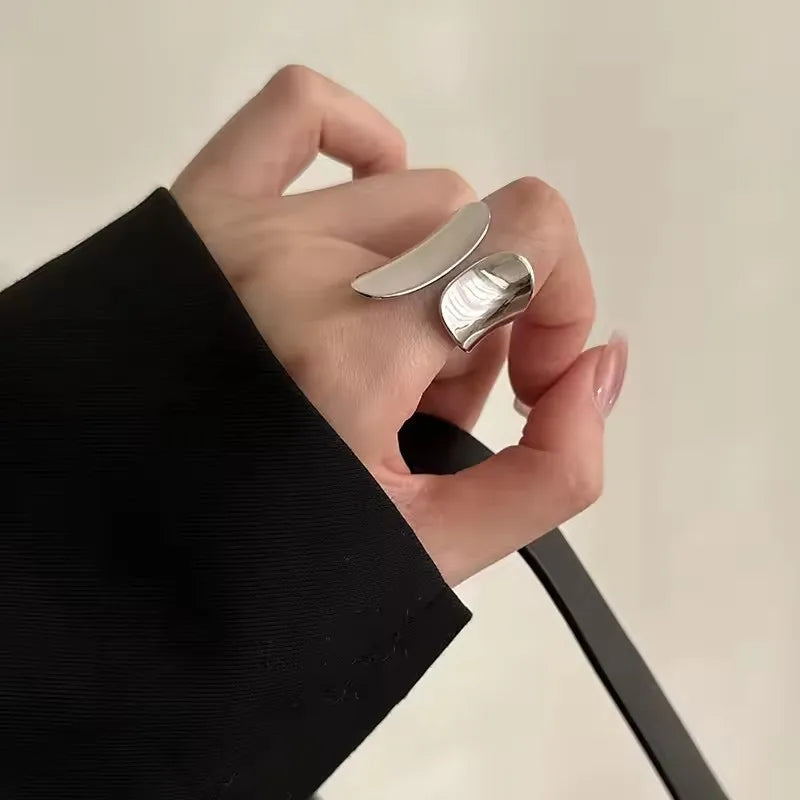 Eleganta 925 Sterling Silver Ringar | Geometrisk Multilager Rund Pärl Design Dam
