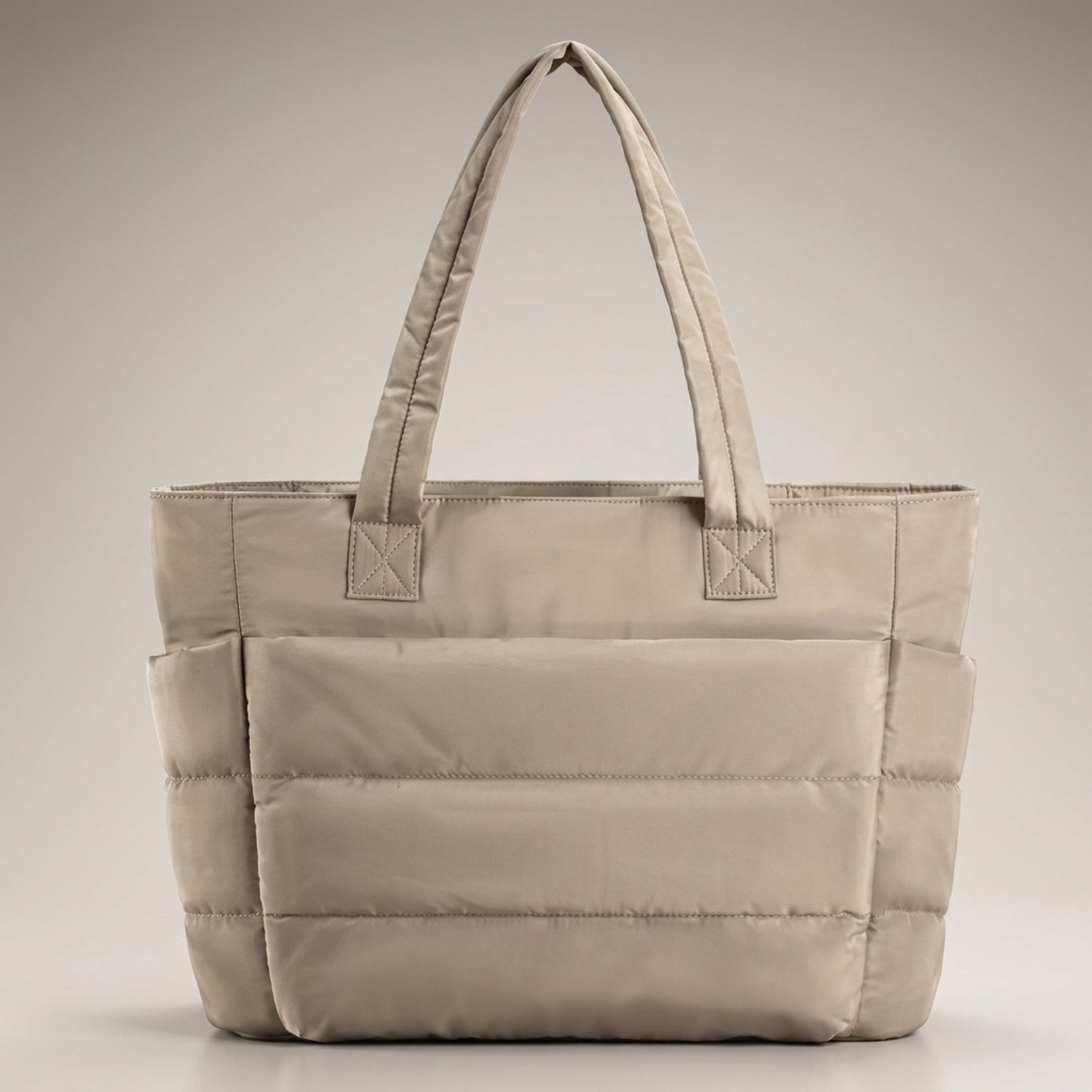 Nylon Tote Bag Dam – Stor Axelväska med Dragkedja – Rymlig Laptopväska för Jobb & Resa