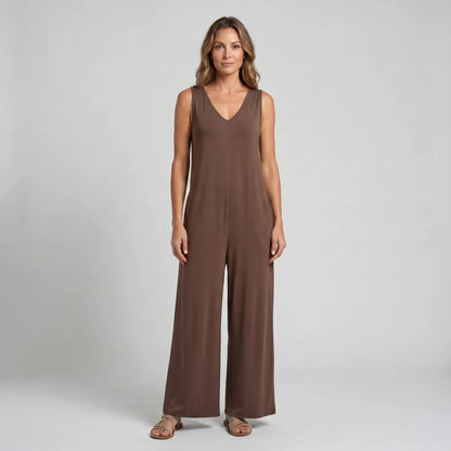 Luftig Oversize Jumpsuit Dam – Ärmlös Vid Jumpsuit med Fickor