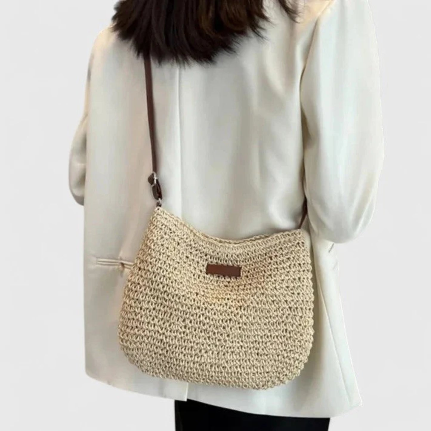 Stråväska Dam Crossbody – Sommarväska i Flätad Design för Strand & Vardag