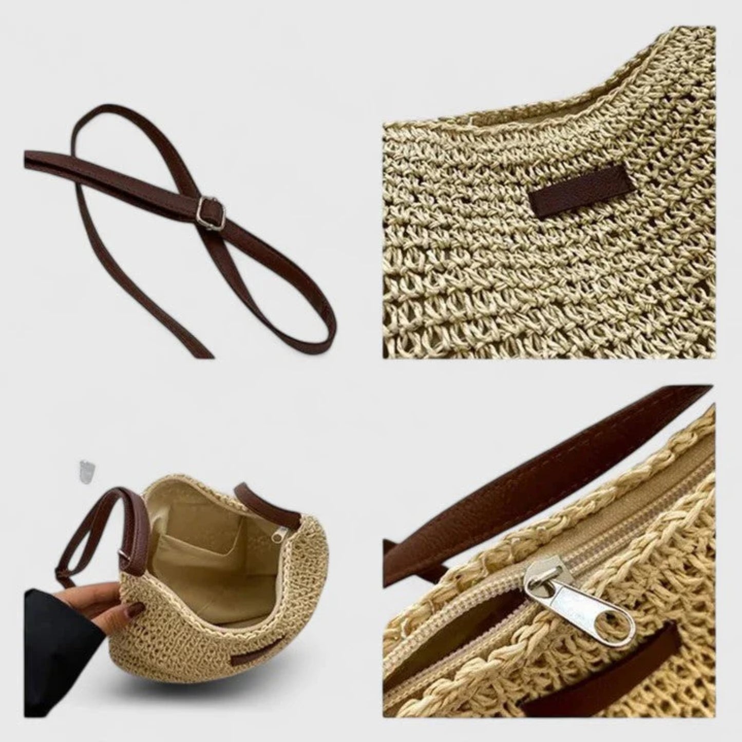 Stråväska Dam Crossbody – Sommarväska i Flätad Design för Strand & Vardag