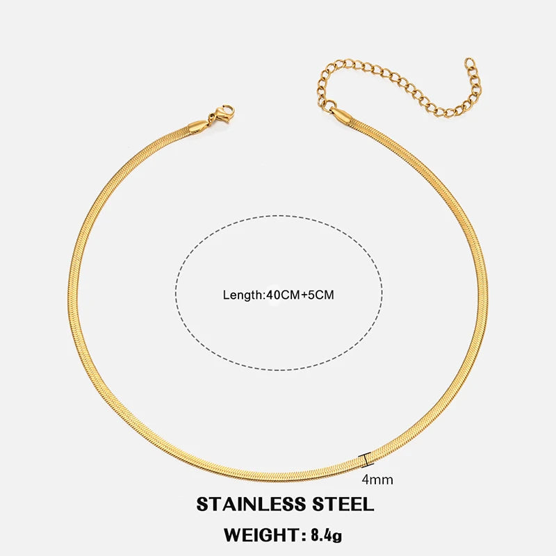 Elegant Stainless Steel Choker Necklace | Modern Herringbone Design in Gold and Silver Dam