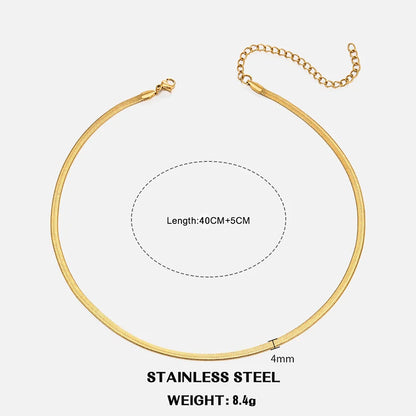Elegant Stainless Steel Choker Necklace | Modern Herringbone Design in Gold and Silver Dam
