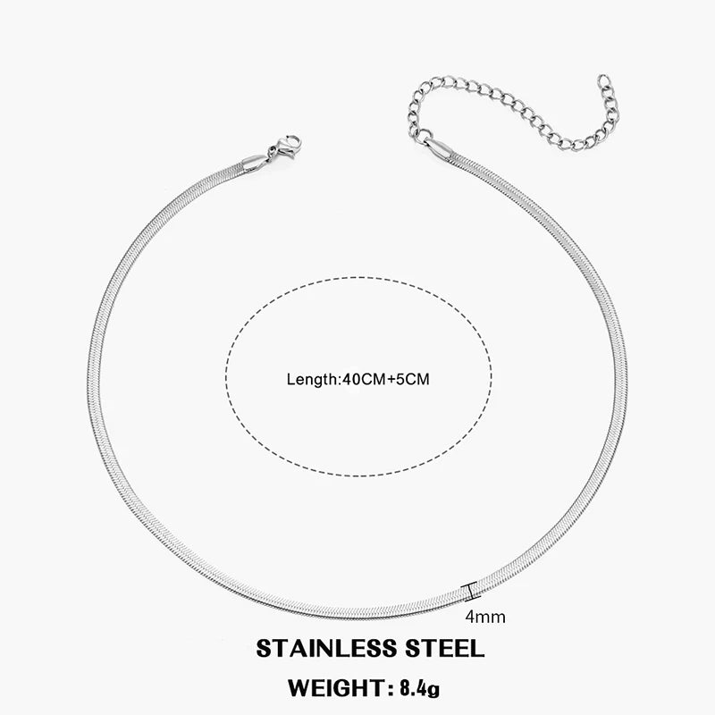 Elegant Stainless Steel Choker Necklace | Modern Herringbone Design in Gold and Silver Dam