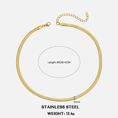 Elegant Stainless Steel Choker Necklace | Modern Herringbone Design in Gold and Silver Dam