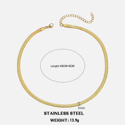 Elegant Stainless Steel Choker Necklace | Modern Herringbone Design in Gold and Silver Dam