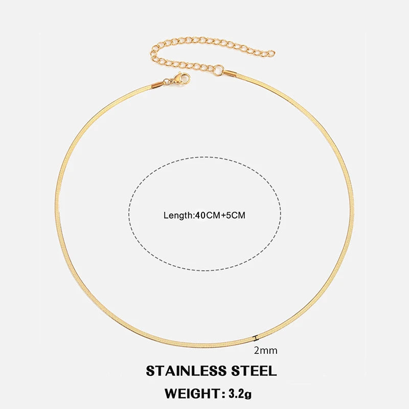 Elegant Stainless Steel Choker Necklace | Modern Herringbone Design in Gold and Silver Dam