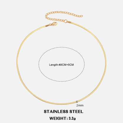 Elegant Stainless Steel Choker Necklace | Modern Herringbone Design in Gold and Silver Dam