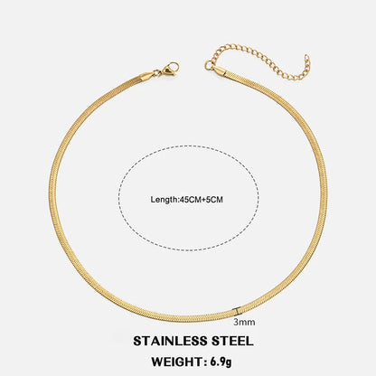 Elegant Stainless Steel Choker Necklace | Modern Herringbone Design in Gold and Silver Dam