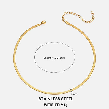 Elegant Stainless Steel Choker Necklace | Modern Herringbone Design in Gold and Silver Dam