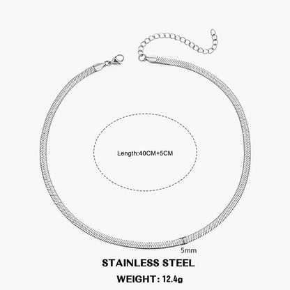 Elegant Stainless Steel Choker Necklace | Modern Herringbone Design in Gold and Silver Dam