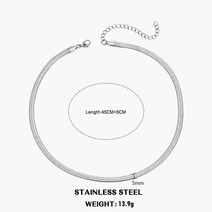 Elegant Stainless Steel Choker Necklace | Modern Herringbone Design in Gold and Silver Dam
