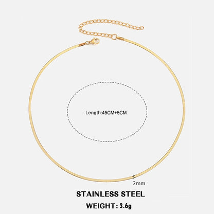Elegant Stainless Steel Choker Necklace | Modern Herringbone Design in Gold and Silver Dam
