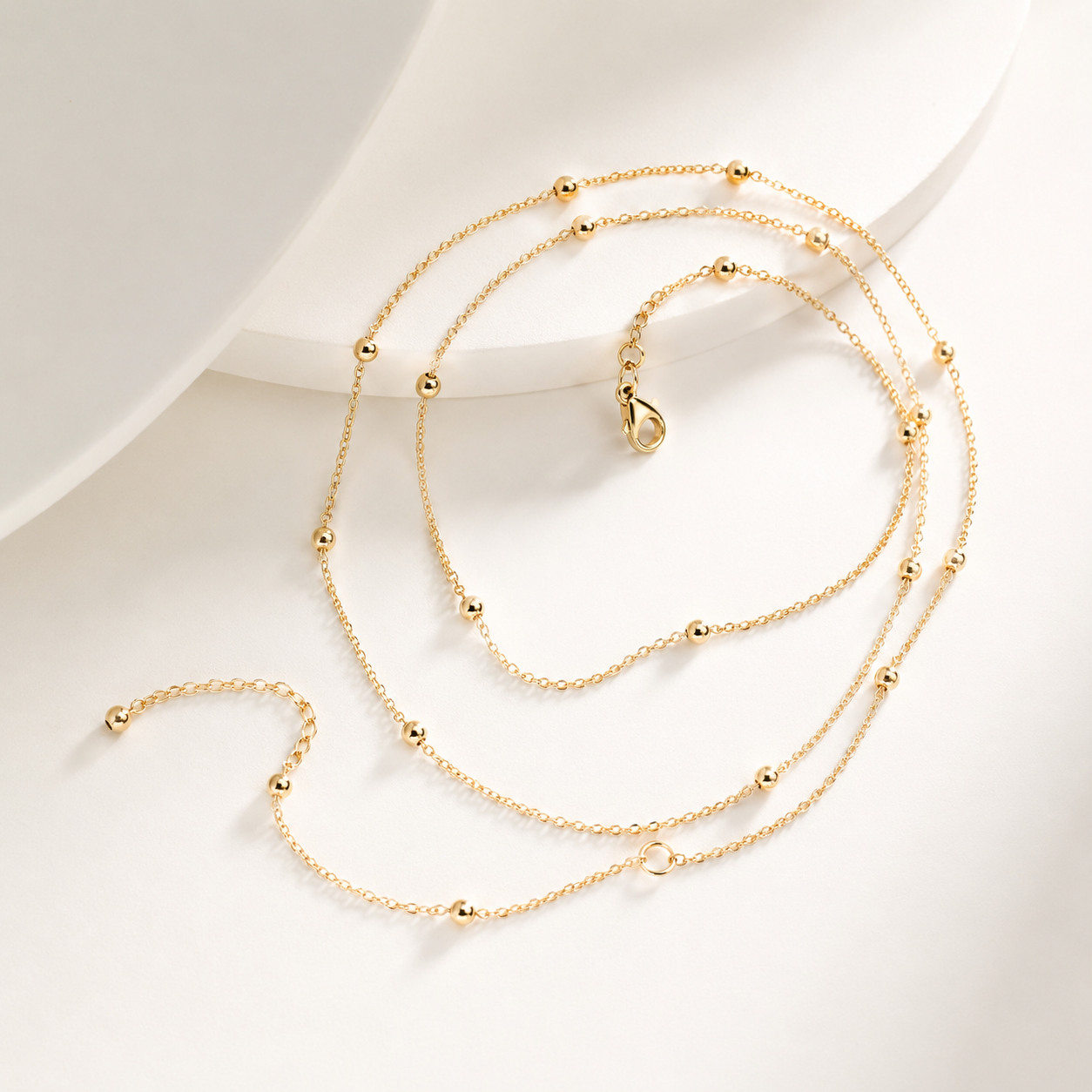 Y-Halsband i Rostfritt Stål – Guldpläterat Lariat Halsband för Dam