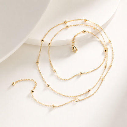Y-Halsband i Rostfritt Stål – Guldpläterat Lariat Halsband för Dam
