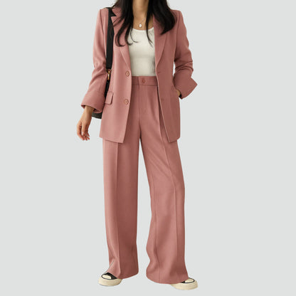 Elegant Byxdress för Dam – Blazer & Kostymbyxor 2-Delat Set