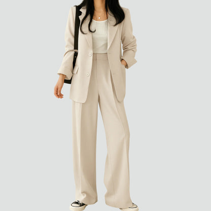 Elegant Byxdress för Dam – Blazer & Kostymbyxor 2-Delat Set