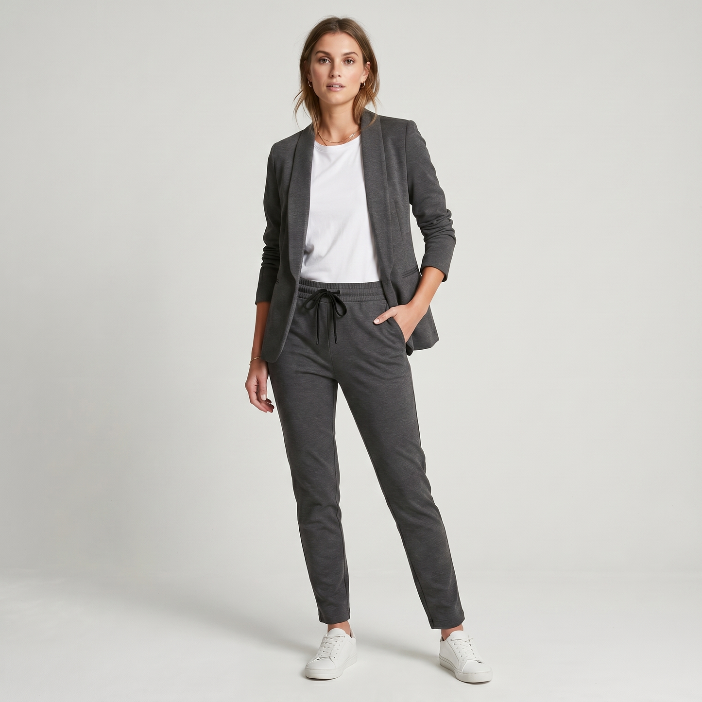 Dam Blazer & Byxset – Elegant Tvådelad Kostym för Kontor