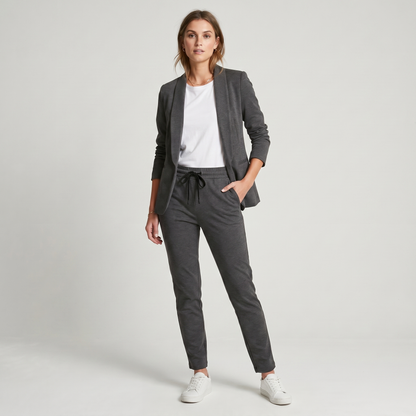 Dam Blazer & Byxset – Elegant Tvådelad Kostym för Kontor
