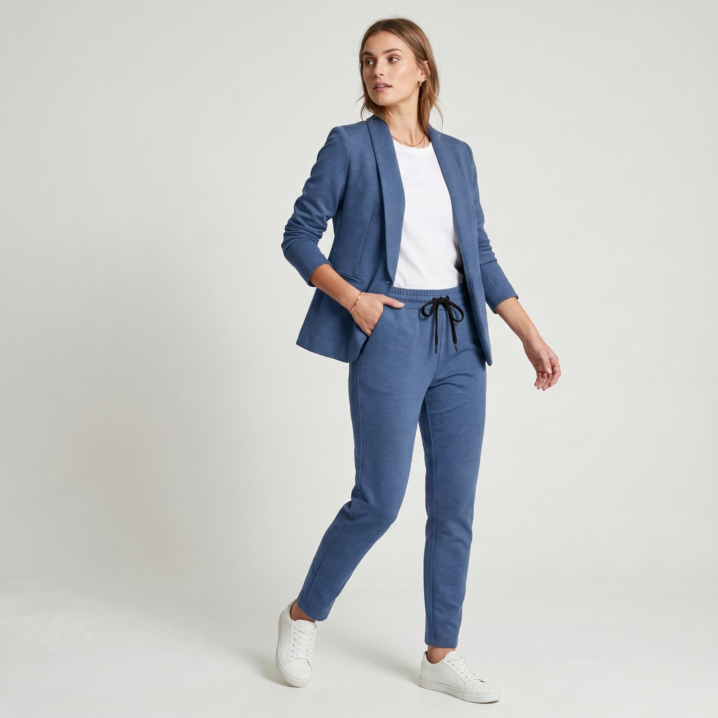 Dam Blazer & Byxset – Elegant Tvådelad Kostym för Kontor