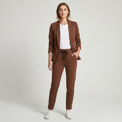 Dam Blazer & Byxset – Elegant Tvådelad Kostym för Kontor