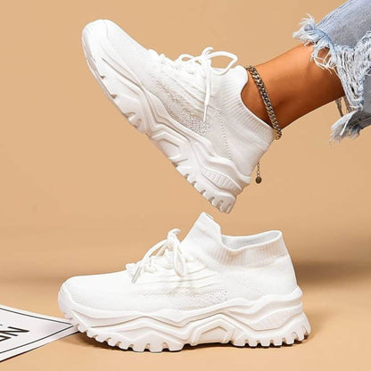 Lätta Stickade Sneakers Dam – Andningsbara Halkfria Vardagsskor