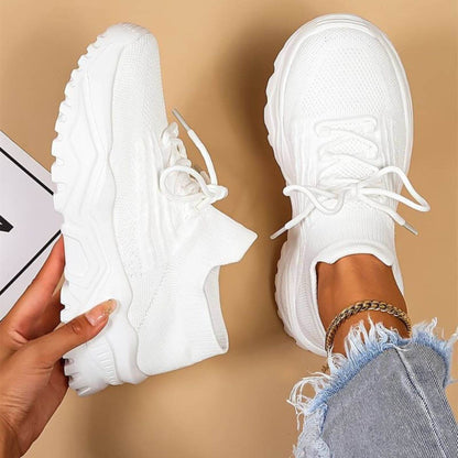 Lätta Stickade Sneakers Dam – Andningsbara Halkfria Vardagsskor