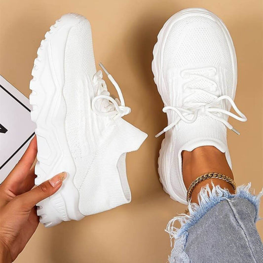 Lätta Stickade Sneakers Dam – Andningsbara Halkfria Vardagsskor